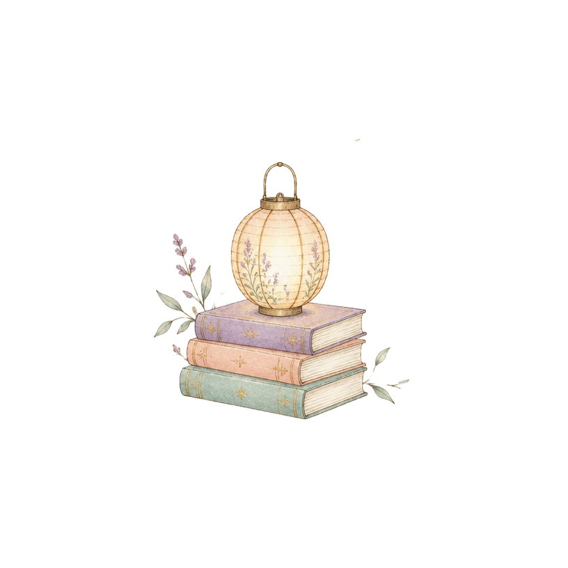 Lantern on a stack of books